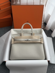 Birkin 30cm Platinum Togo Cowhide in Glacier White with Silver Hardware