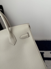 Birkin 30cm Platinum Togo Cowhide in Glacier White with Silver Hardware