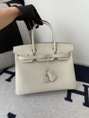 Birkin 30cm Platinum Togo Cowhide in Glacier White with Silver Hardware