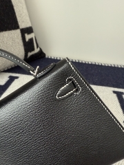 Kelly Mini II Chevre Goat Leather Black Amber