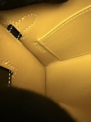 Kelly Mini II Chevre Goat Leather Black Amber