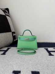 Mini Kelly 19cm Shiny Alligator Crocodile Handbag