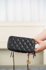 Chanel 25A Dual Layer Makeup Bag Black Gold