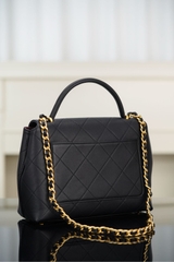 Chanel 25s Handbag Black Gold Large
