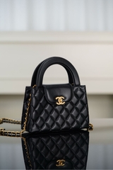Chanel 25A Large Black Gold Lambskin Handbag