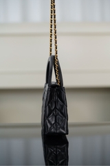 Chanel 25A Large Black Gold Lambskin Handbag