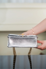 Chanel 25c CF Woven Chain Bag Silver