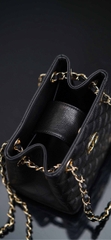 Chanel 25C Mini Tote Black Gold Lychee