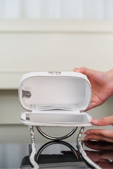 Chanel 25P Hidden Handle Long Box Bag White Lychee Leather