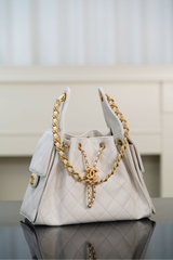 Chanel 25s Small Hobo Bag White