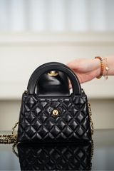 CHANEL 23K Kelly Handbag Black Large