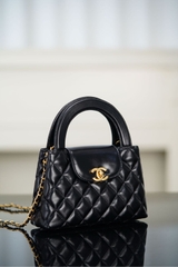 CHANEL 23K Kelly Handbag Black Large