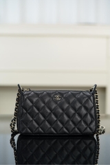 Chanel 25A Hidden Style Mahjong Bag in Black and Gold
