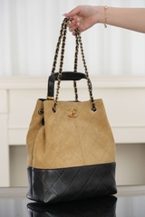 Chanel 25A High-End Handmade Suede Bucket Bag