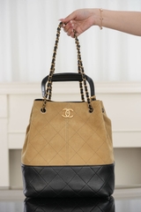 Chanel 25A High-End Handmade Suede Bucket Bag