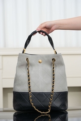 Chanel 25A Handcrafted Gray Bucket Bag