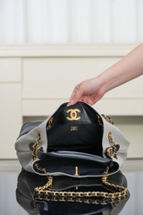 Chanel 25A Handcrafted Gray Bucket Bag
