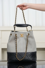 Chanel 25A Handcrafted Gray Bucket Bag