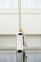 Chanel 25s Double Gold Beaded Chain White Gold