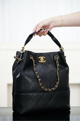 Chanel 25A Bucket Bag Black Gold