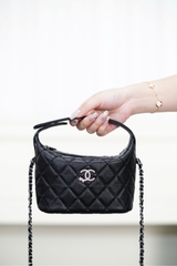 Chanel 25B Star Buckle Black Silver Lunch Box Bag