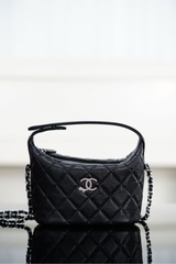 Chanel 25B Star Buckle Black Silver Lunch Box Bag