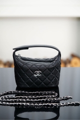 Chanel 25B Star Buckle Black Silver Lunch Box Bag