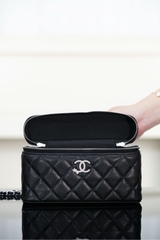 Chanel 25B Star Diamond Buckle Box Bag Black Silver
