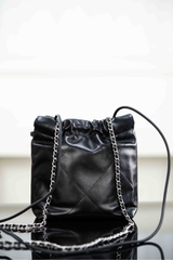 Channel 25A 22 Mini Bag Original Leather Black Silver