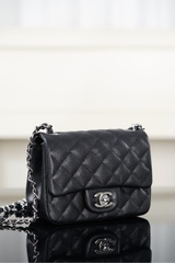 Chanel Classic Flap Black Silver Handbag