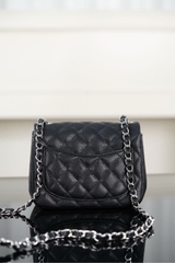 Chanel Classic Flap Black Silver Handbag
