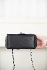 Chanel Classic Flap Black Silver Handbag