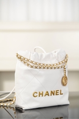 Channel 25A Mini Bag White Gold