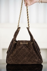 Chanel 25k Hobo Drawstring Bucket Bag Small