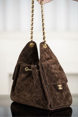 Chanel 25k Hobo Drawstring Bucket Bag Small
