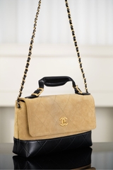 Chanel 25A Premium Handcrafted Color-Block Messenger Bag