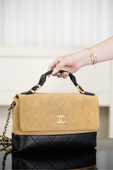 Chanel 25A Premium Handcrafted Color-Block Messenger Bag