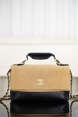 Chanel 25A Premium Handcrafted Color-Block Messenger Bag