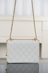 Channel 25s Original Calfskin White Double Gold Ball 22cm