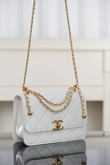 Channel 25s Original Calfskin White Double Gold Ball 22cm