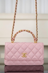 Chanel 25B Double C Handle Accordion Bag Pink