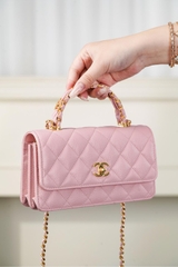 Chanel 25B Double C Handle Accordion Bag Pink