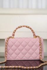 Chanel 25B Double C Handle Accordion Bag Pink