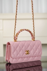 Chanel 25B Double C Handle Accordion Bag Pink