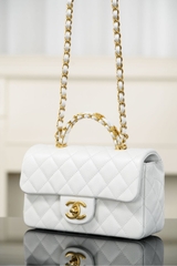 Chanel 25B Double C Handle CF Mini Bag Platinum