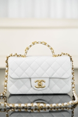 Chanel 25B Double C Handle CF Mini Bag Platinum