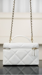 Chanel 25k Diamond Pattern Leather LP Box Bag