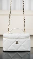 Chanel 25k Diamond Pattern Leather LP Box Bag