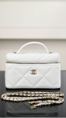 Chanel 25k Diamond Pattern Leather LP Box Bag
