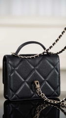 Chanel 25K Big Diamond Pattern 3-in-1 Backpack Black Gold